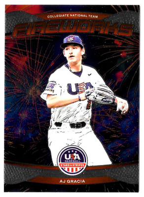 AJ Garcia Panini Prizm 2026 Stars Stripes USA Fireworks Rookie Baseball card #14