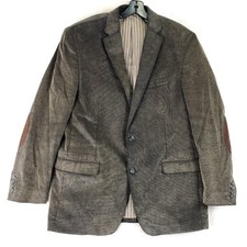 Chaps Corduroy Blazer Mens 44L Brown Elbow Patches Dark Academia Classic