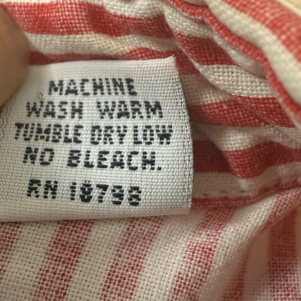 Camisa abotonada vintage de Mickey Mouse de Disney para hombre M roja blanca a rayas años 90 EE. UU. Foto 3 de 3