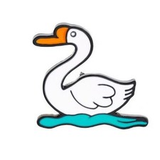 Swan on Water Pin Brooch