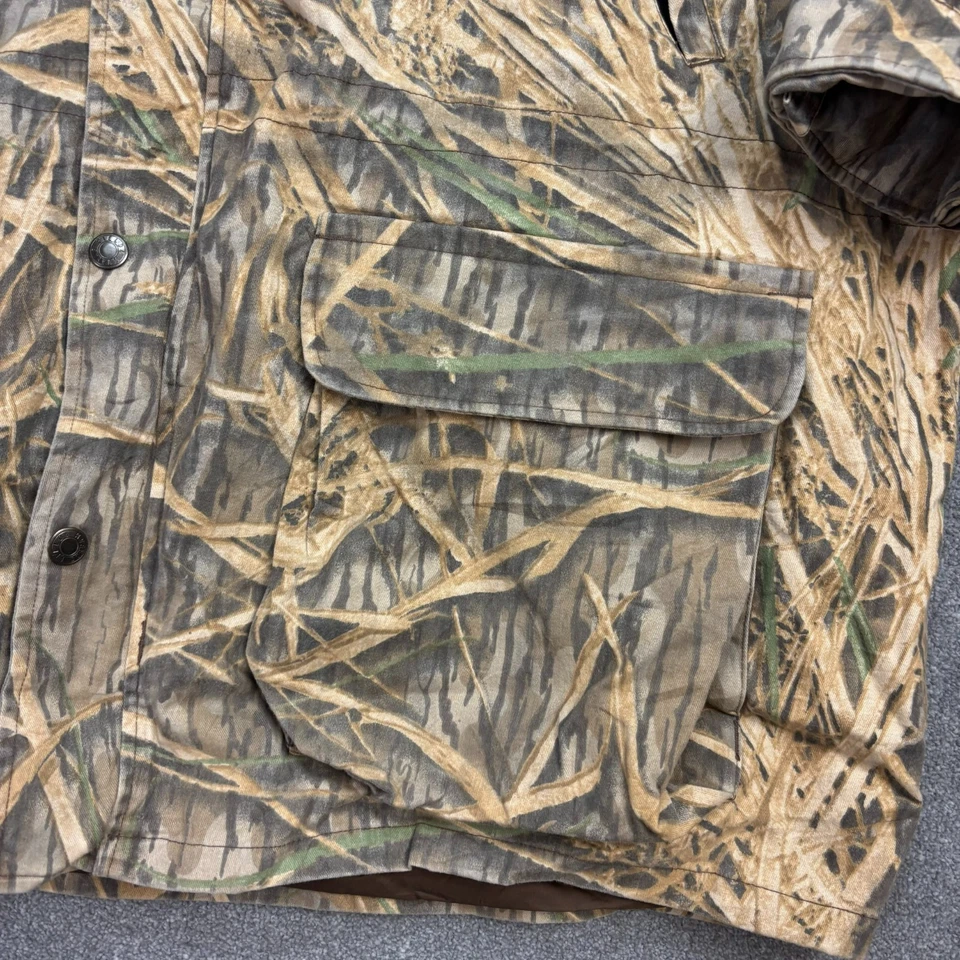 RealTree Jacket Adult 2XL XXL Brown Workwear Canvas Camo Hunting Hood Lined Men* - Image 4 of 4