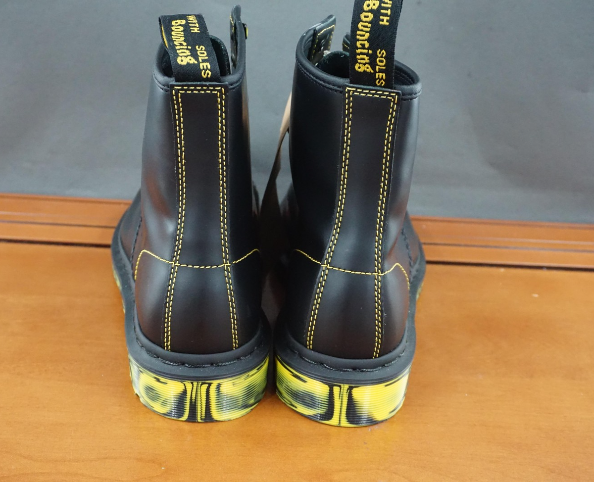 Dr. Martens 1460 marbled black yellow marbled sole leather boots NWOB Size 14 1460 Marbled Suede Lace Up Boots in Black | Dr. Martens main image 3