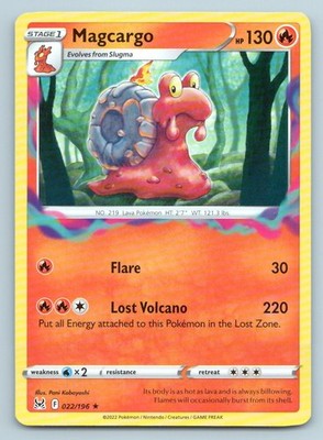 Pokemon Magcargo Lost Origin LOR R 022/196 NM