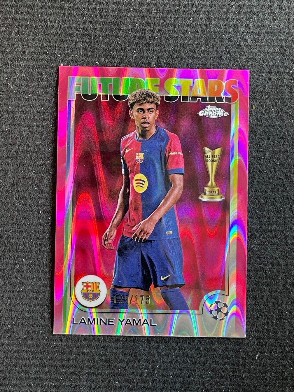 Lamine Yamal 2024-25 Topps Chrome UCC Future Stars Neon Pink Raywave /175 #27