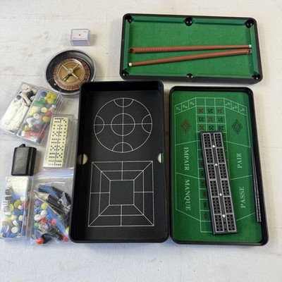 Mini casino set blackjack craps roulette cribbage billiards chess chinese check