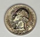1955-P Washington Quarter, UNC - Obverse Toned, Reverse Bright.