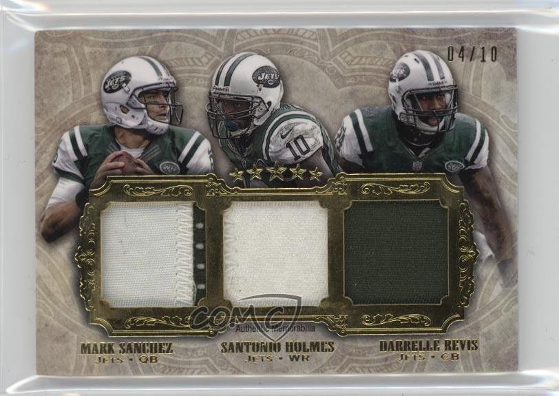 2012 Five Star /10 Mark Sanchez Santonio Holmes Darrelle Revis Triple Patch 0rz7