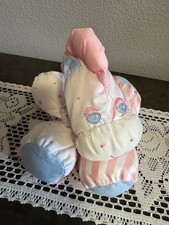 Fisher Price Puffalump Zebra Pony FP 1991 Vintage Plush Pink White Stars Stripes