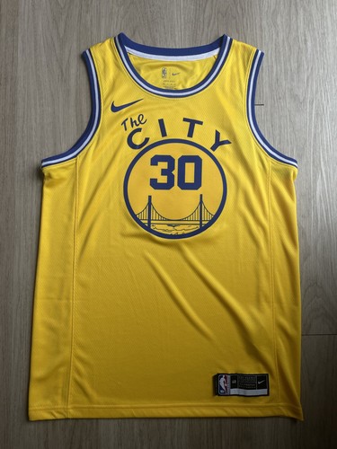 Stephen Curry Jersey Yellow Golden State Warriors "The City" Throwback Mens
