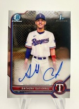 Anthony Gutierrez 2022 Bowman Chrome #CPA-AG 1st Prospect Auto (AU, RC) Rangers