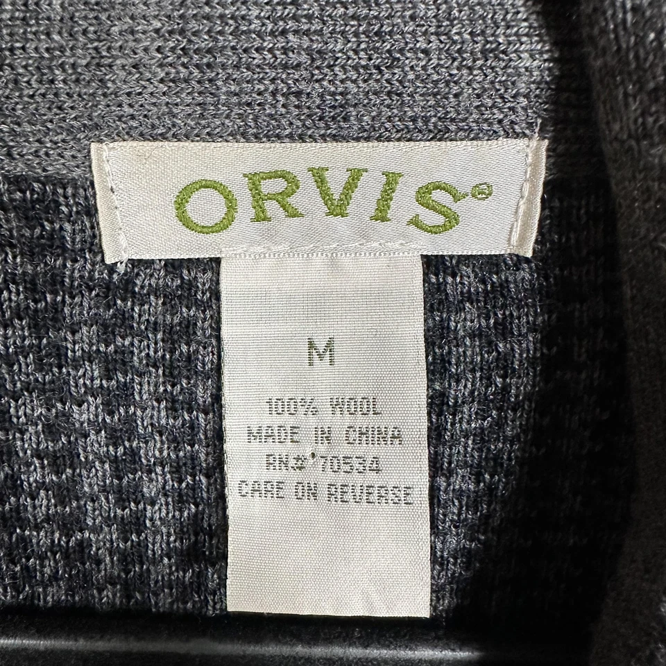 Suéter Orvis Mujer Mediano Gris Pata de Gallo Frente Abierto Lana Cárdigan Longline Foto 2 de 4