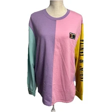 Shein Women’s Shirt Pastel Colorblock Funny & Sunny 1685 Long Sleeve MEDIUM