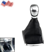 New Black 5 Speed Gear Shift Knob With Boot Cover Case Fits Ford Focus 2009-2014