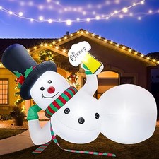 10FT Christmas Inflatable Outdoor Decoration, Giant Funny Lounging Inflatable