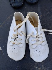White Vintage Baby Shoes Old Fashioned