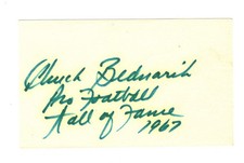 PRO FOOTBALL HALL OF FAME BILL BEDNARIK AUTOGRAPH