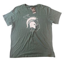 NWT Colosseum Men's Size 2XL XXL Michigan State Spartans T-Shirt Green Logo