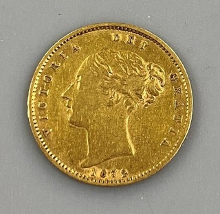 1872 British Gold 1/2 Sovereign Coin Die # 105 .1177AGW L23842