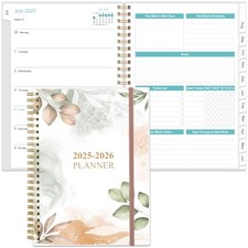2025-2026 Planner - A5 To Do List Planner from July 2025 - June 2026, Rose Leaf