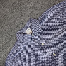 Brooks Brothers Regent Button Up Shirt Men's 16.5-33 Non Iron Cotton Blue Check
