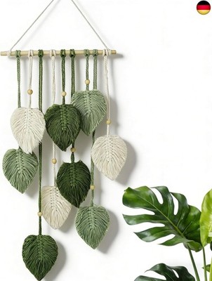 Avoik Makramee Wandbehang Boho Deko Handgemacht Makramee Wandteppich Grün 