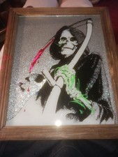 Vintage Carnival Prize Grim Reaper Glass Pict...