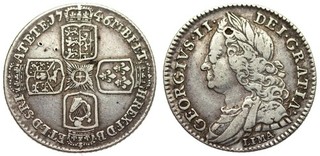 Gran Bretagna 6 Pence 1746 Giorgio II argento