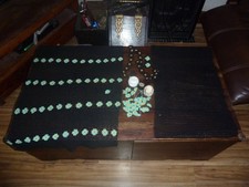 BLACK HAND  CROCHET LACE LARGE DOILY/TABLE RUNNER FLOWERS COATES MERCER COTTON