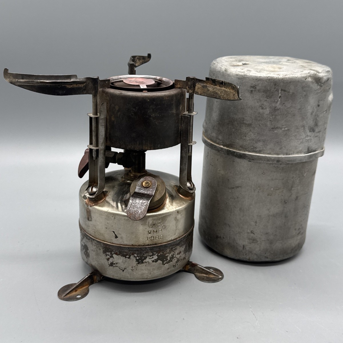 米軍実物　GIストーブ　M1950 SMP社製　1982年 VTG US SMP 1982 GI Pocket Stove KIT Military, Backpacking Camping