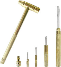 1set Gold Mini Brass Hammer With Screwdriver Hand Tools Multifunction 6 In 1 Jew 1set Gold Mini Brass Hammer With Screwdriver Hand Tools Multifunction 6 In 1 Jew