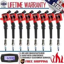 8 Pack Ignition Coil & Iridium Spark Plug For Ford F-150 Expedition Truck Van V8