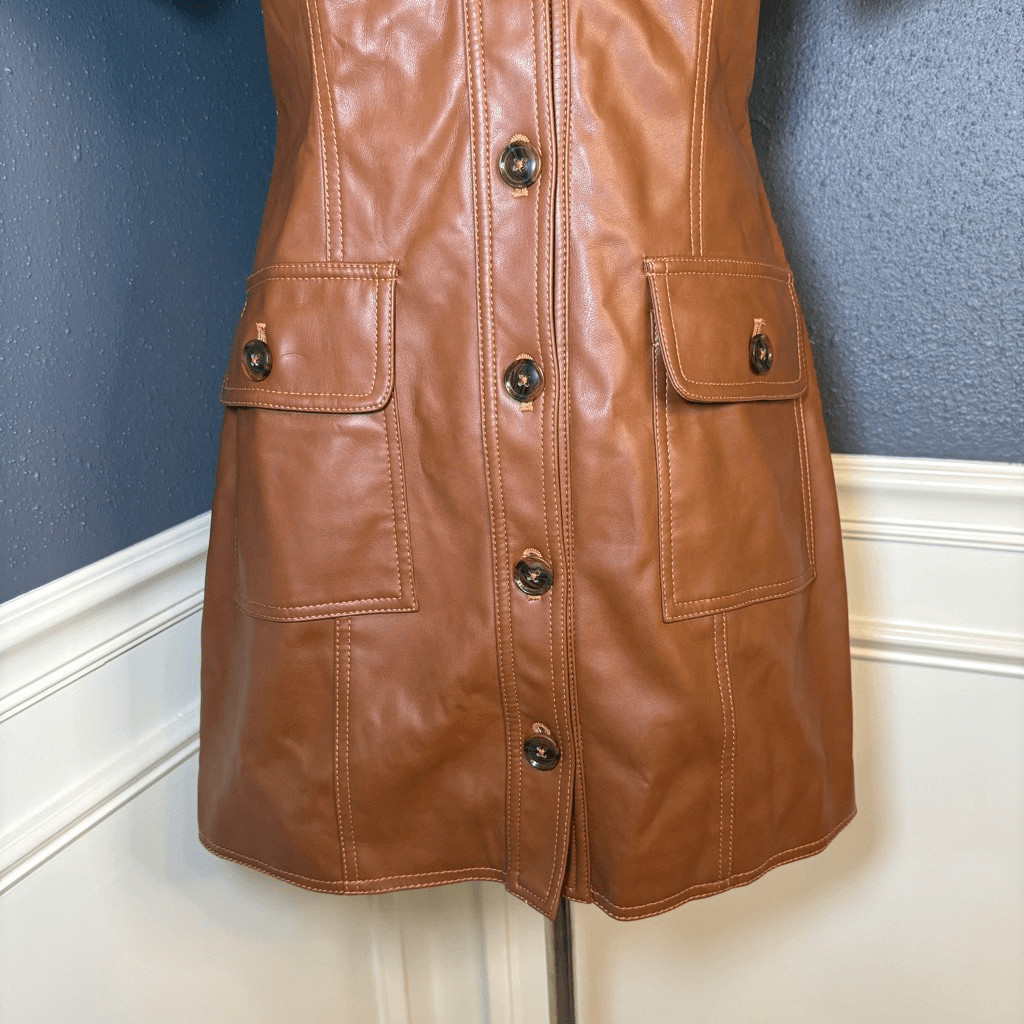 Divine Heritage Vegan Faux Leather Button Down Dr… - image 7