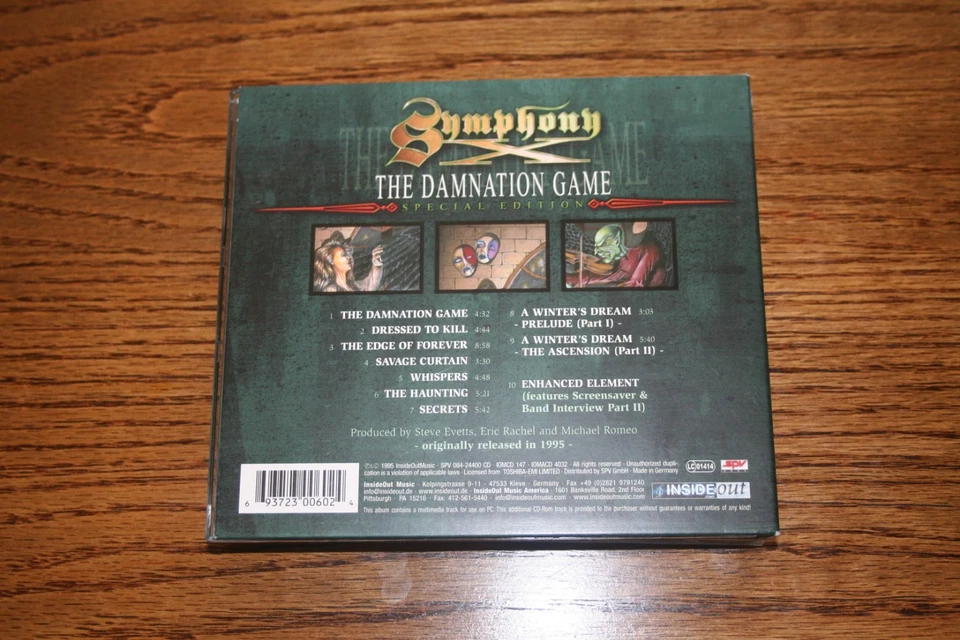 SYMPHONY X-" THE DAMNATION GAME" CD 2003 ENHANCED SPECIAL EDITION DIGIPAK - Bild 3 von 3