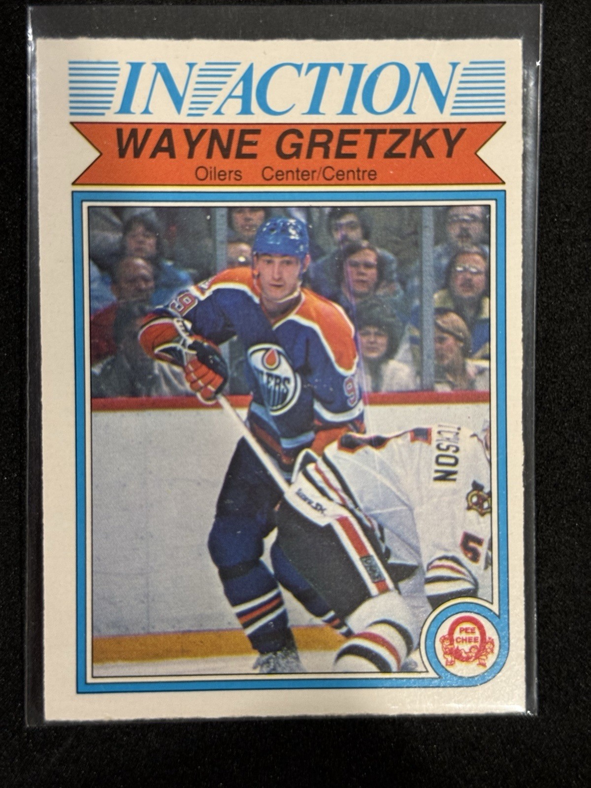 1982-83 O-Pee-Chee Wayne Gretzky #107 In Action Edmonton Oilers HOF