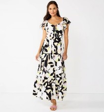 Nine West ‘Summer Bliss’ Tropical Print Maxi Dress Womens Size XS