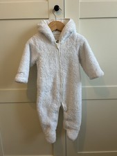 The Little White Company White Fleece Pramsuit Size 3-6 Months