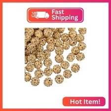uxcell 100Pcs 10mm Crystal Yellow Polymer Clay Round Disco Beads for DIY Craft B