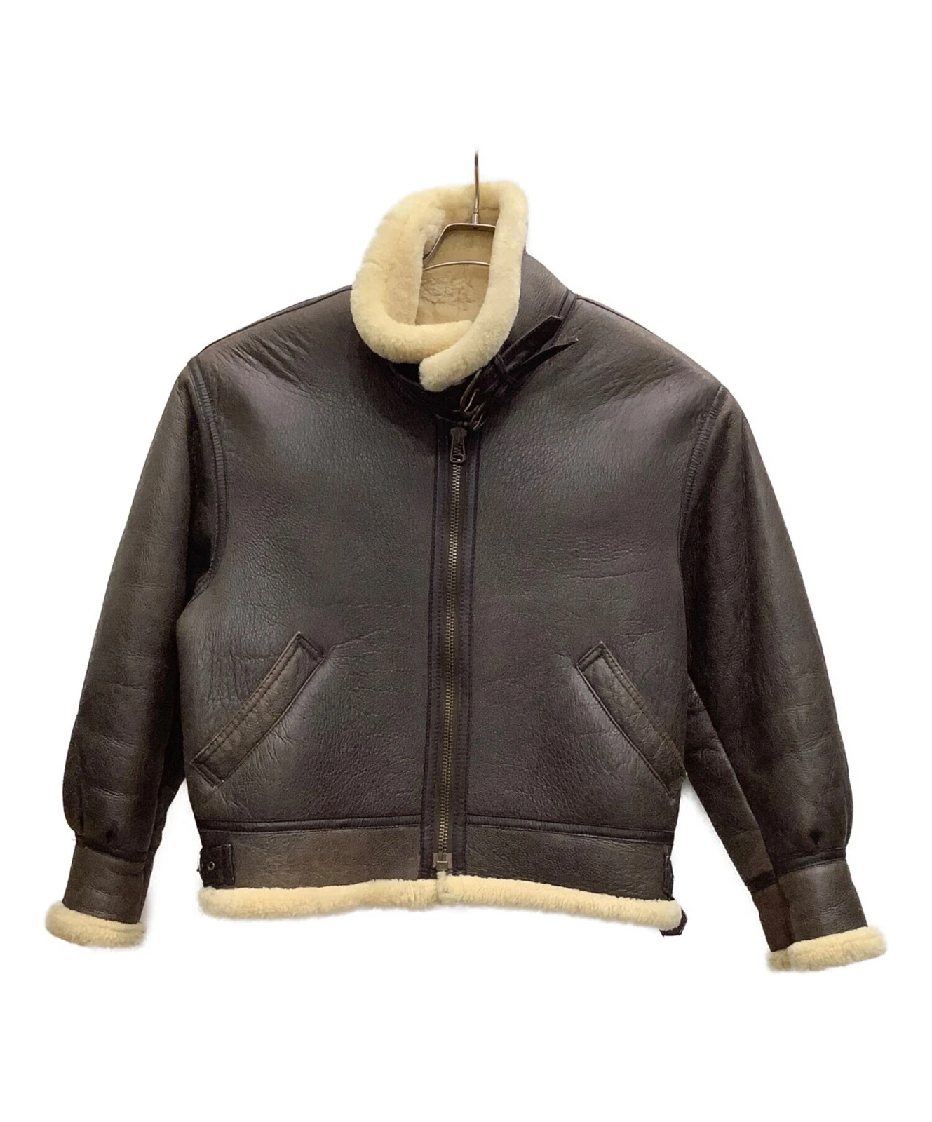 Bellezza Uomo Collection Mouton Leather Sheepskin Jacket Men's Size L Brown - product detail image 1