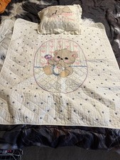 Quilted Bear Baby Blanket and Pillow Handmade