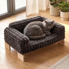 Elevated Cat Bed Indoor Wood Furniture Style Cat Couch Sofa Indoor cats couch