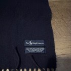 Polo Ralph Lauren Men's Black 100% Lambswool Fringe Polo Pony Logo Scarf — photo 2