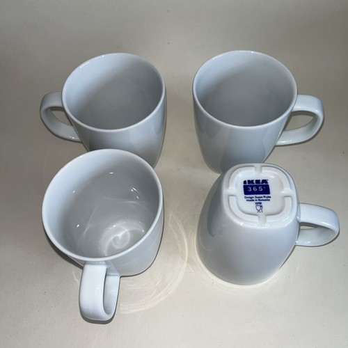 4 x IKEA SUSAN PRYKE 365+ WHITE CHINA SQUARED MUGS FOR TEA COFFEE ETC APPROX 8cm - Picture 4 of 7