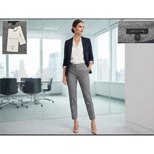 Ann Taylor Curvy Fit Ankle Pants Gray Stretch Dress Work Pants Womens 4 NWT