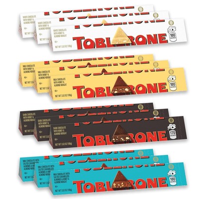 TOBLERONE 4-Flavor Assorted Chocolate Bars, 12 Count, 3.52 oz Each, Mother's Day