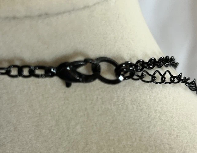 Apt. 9 Black Faceted Teardrop Cluster Bib Statement Necklace Adjustable - Image 4 of 4