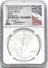 2022 W BURNISHED SILVER EAGLE ADVANCED RELEASES NGC MS70 THOMAS URAM FLAG LABEL