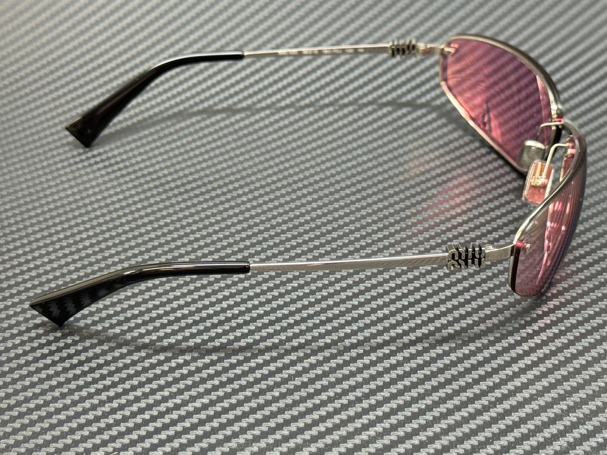 MIU MIU MU A50S 1BC70J Silver Pink Mirror Women's 68 mm Sunglasses