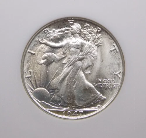 1947 "P" Walking Liberty Half Dollar 50c NGC MS64 #018 BU Old FATTY ECC&C, Inc.