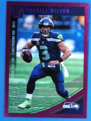 2018 Donruss Season Stat Line #257 Russell Wilson Seattle Seahawks 277/400