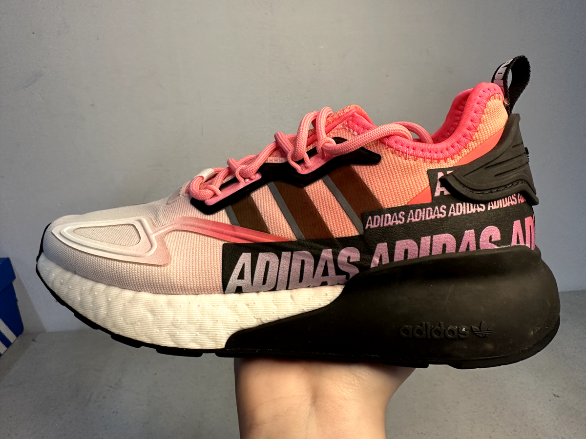Women's Adidas ZX 2K Boost Pink White Black Sz 6 | eBay